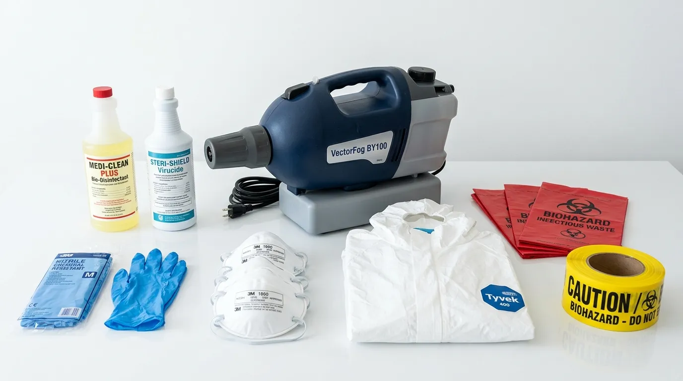 Professional biohazard remediation crew working in Centerville