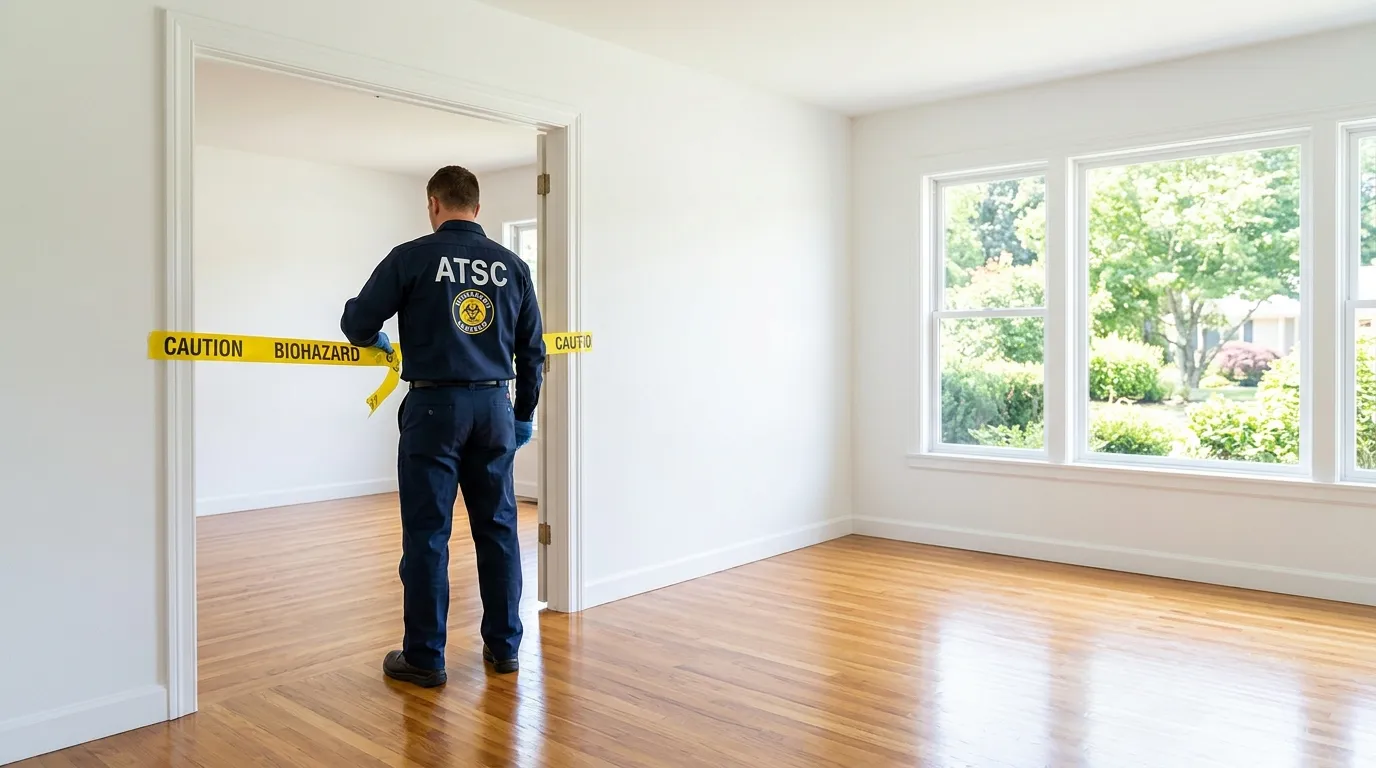 Certified biohazard cleanup crew performing Trauma Scene Cleanup in Centerville